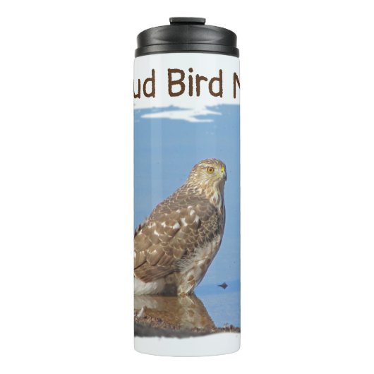 Proud Bird Nerd Wild Birding Hobby Young Hawk Thermosbecher (Vorderseite)