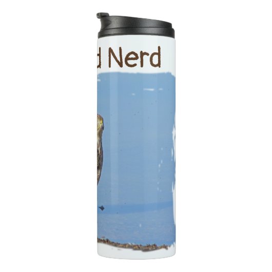 Proud Bird Nerd Wild Birding Hobby Young Hawk Thermosbecher (Nach rechts gedreht)