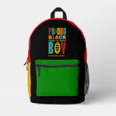 Proud Black Boy Black History Mont Family Bedruckter Rucksack (Vorderseite)