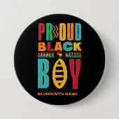 Proud Black Boy Black History Mont Family Button (Vorderseite)