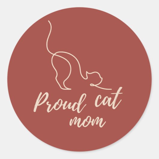 Proud Black Cat Mom Sticker – Minimal Gift (Vorderseite)