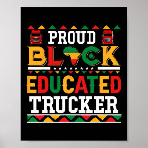Proud Black Educated Trucker Kostüm Juneteenth Jo Poster