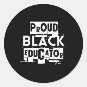 Proud Black Educator - Bold Empowerment Design Sti Runder Aufkleber