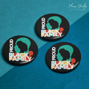 Proud Black Family Black History Montag Button