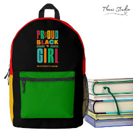 Proud Black Girl Black History Mont Family Bedruckter Rucksack