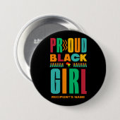 Proud Black Girl Black History Mont Family Button (Vorne & Hinten)