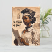 Proud Black Girl Graduate Ankündigung (Stehend Vorderseite)