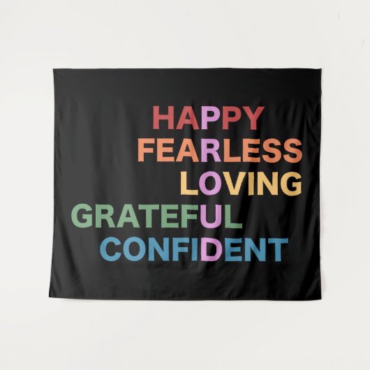 PROUD Black Large Tapestry Wandteppich (Vorderseite (Horizontal))