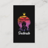 Proud Black Queen African Doctorate PhD Abschluss Visitenkarte (Vorderseite)