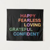 PROUD Black Small Tapestry Wandteppich (Vorderseite (Horizontal))