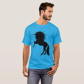 Proud Black Unicorn Silhouette Fantasy Animal T-Shirt (Vorne ganz)