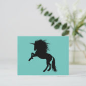 Proud Black Unicorn Silhouette Fantasy Animal, ZKA Postkarte (Stehend Vorderseite)