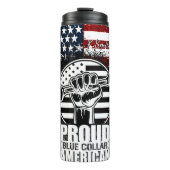 Proud Blue Collar American Patriot Thermosbecher (Vorderseite)