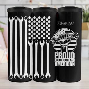 Proud Blue Collar Wrench American Thermosbecher