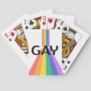 Proud & Bold - "GAY" Typography with Radiant Verti Spielkarten