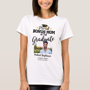 Proud Bonus Mama des Graduierten Foto Name T - Shi T-Shirt