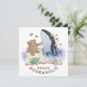 Proud Bookaholic: Magic of Books Illustration Karte (Stehend Vorderseite)