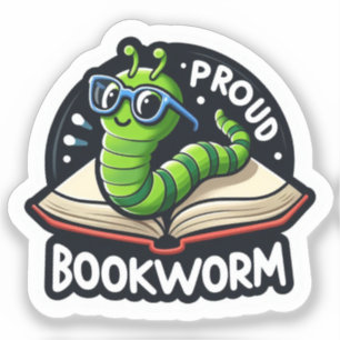 Proud Bookworm Niedlich Reading Sticker for Book L