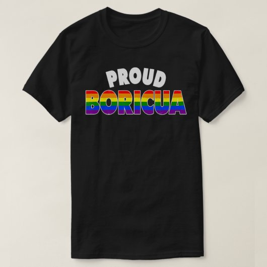 Proud Boricua Gay Pride LGBT Rainbow Puerto Rico T-Shirt (Design vorne)