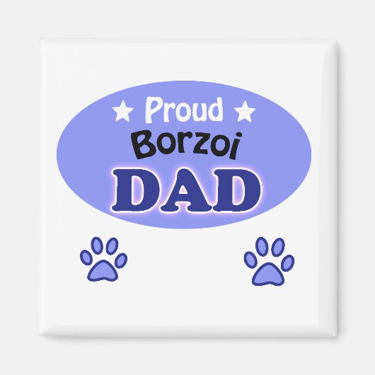 Proud Borzoi dad Magnet (Vorne)