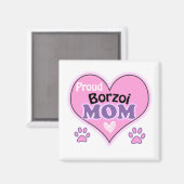 Proud Borzoi Mom Magnet (Vorderseite/Rückseite)