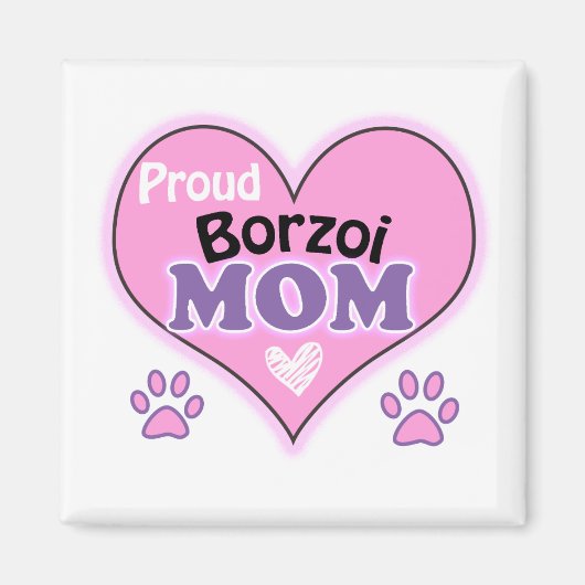 Proud Borzoi Mom Magnet (Vorne)