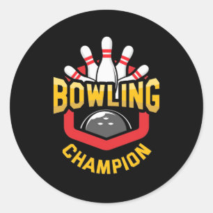 Proud Bowling Champion Runder Aufkleber