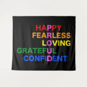 PROUD Bright Black Large Tapestory Wandteppich (Vorderseite (Horizontal))