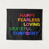PROUD Bright Black Small Tapestry Wandteppich (Vorderseite (Horizontal))