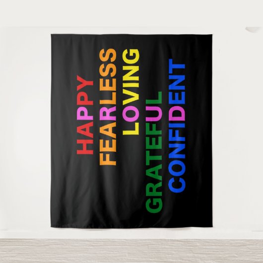 PROUD Bright Black Wandteppich (Vorderseite)