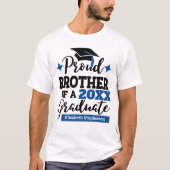 Proud Brother 2023 Absolvent schwarz-blaue Kapselb T-Shirt (Vorderseite)