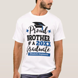 Proud Brother 2023 Absolvent schwarz-blaue Kapselb T-Shirt