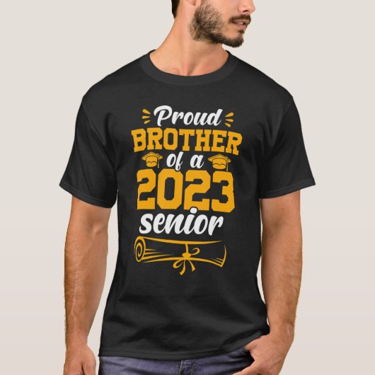 Proud Brother 2023 Senior Family Matching Graduati T-Shirt (Vorderseite)