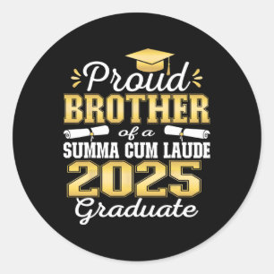 Proud Brother 2025 Summa Cum Laude Cl 2025 Graduat Runder Aufkleber