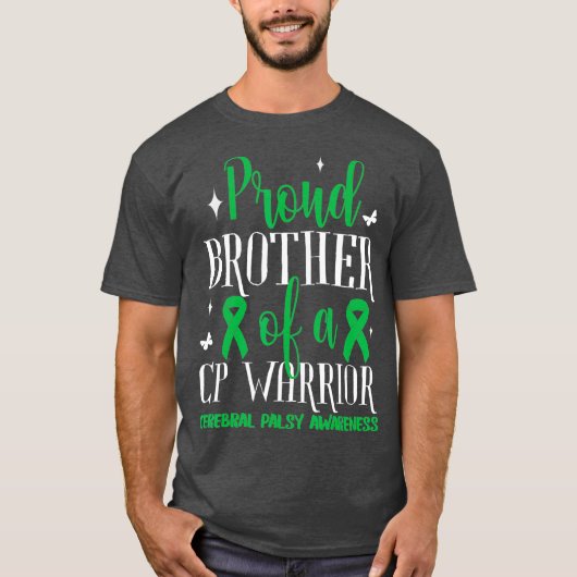 Proud Brother Cerebral Palsy Bewusstsein T-Shirt (Vorderseite)