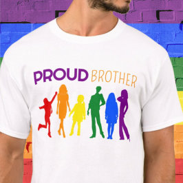Proud BROTHER Gay Pride weibliche Silhouetten T-Shirt