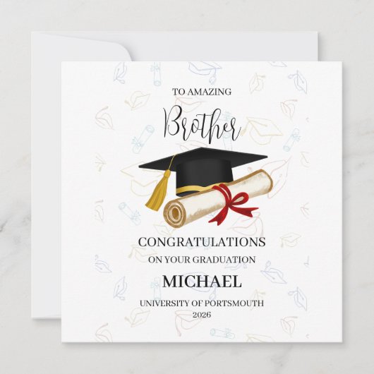 Proud Brother Graduation Personalized Karte (Vorderseite)