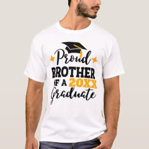 Proud Brother of a 2022 graduate Black gold cap T-Shirt