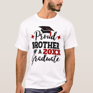 Proud Brother of a 2022 graduate Black Red Cap T-Shirt