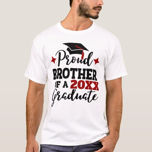 Proud Brother of a 2022 graduate Black Red Cap T-Shirt (Vorderseite)