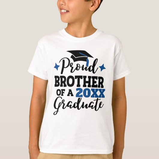 Proud Brother of a 2023 graduate black blue cap T-Shirt (Vorderseite)