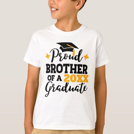 Proud Brother of a graduate black gold cap T-Shirt (Vorderseite)