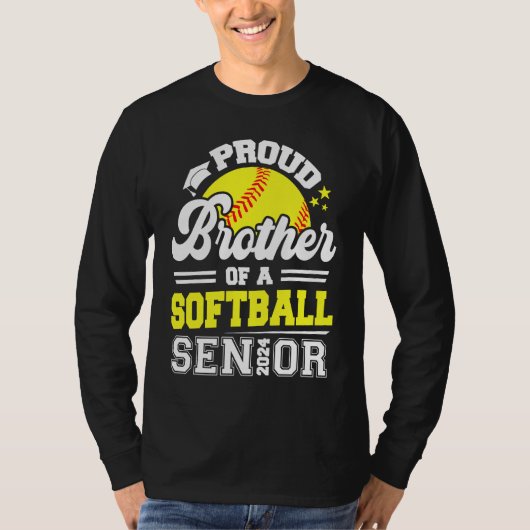Proud Brother Of A Softball Senior 2024 Graduate T-Shirt (Vorderseite)