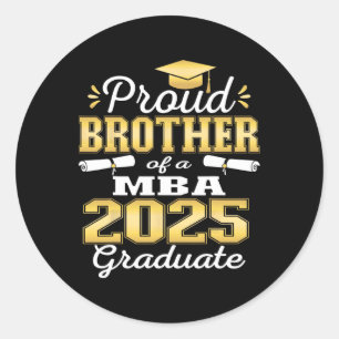 Proud Brother of Cl of 2025 m Graduate Grad Family Runder Aufkleber