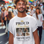 Proud Brother of the Graduate T - Shirt<br><div class="desc">Erleben Sie Ihren Stolz und Ihre Freude als Geschwisterabgänger mit unseren speziell entworfenen T - Shirt der White & Abschluss Zeremonie. Diese maßgeschneiderten Stücke, mit klassischem Studentendesign, fünf persönlichen Fotos, der kühnen Aussage "stolzer Bruder des Absolventen" und personalisiert mit dem Namen, dem Studienort und dem Unterrichtsjahr Ihrer Geschwister, geben eine...</div>
