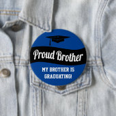 Proud Brother - Schwarz-weiß Blue Abschluss Button (Beispiel)