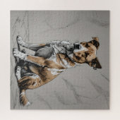 Proud Brown and White Dog Puzzle (Horizontal)