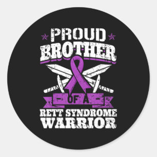 Proud Bruder eines Rett-Syndrom Warrior RTT Aware Runder Aufkleber