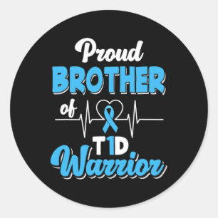 Proud Bruder eines T1d-Krieger Diabetes A Runder Aufkleber
