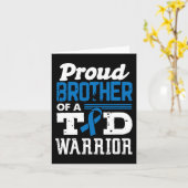Proud Bruder eines T1D Krieger Diabetes Bewusstsei Karte (Gelbe Blume)